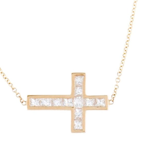 14K YELLOW GOLD .44 CTW DIAMOND CROSS
